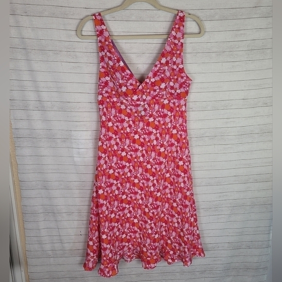 VINTAGE EXPRESS 90'S Y2K FLORAL BABYDOLL MIDI DRESS W RUFFLE HEM, SZ 9/10 - Picture 10 of 14